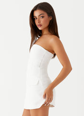 Allora Strapless Mini Dress - White